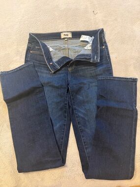 PAIGE Dark Indigo Straight Leg Jeans